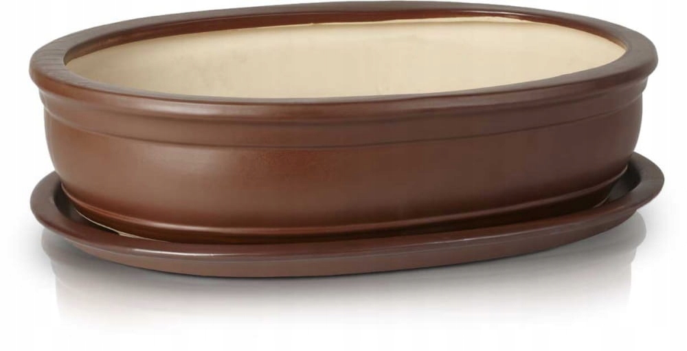

Doniczka brąz bonsai ceramiczna 19 cm z podstawką