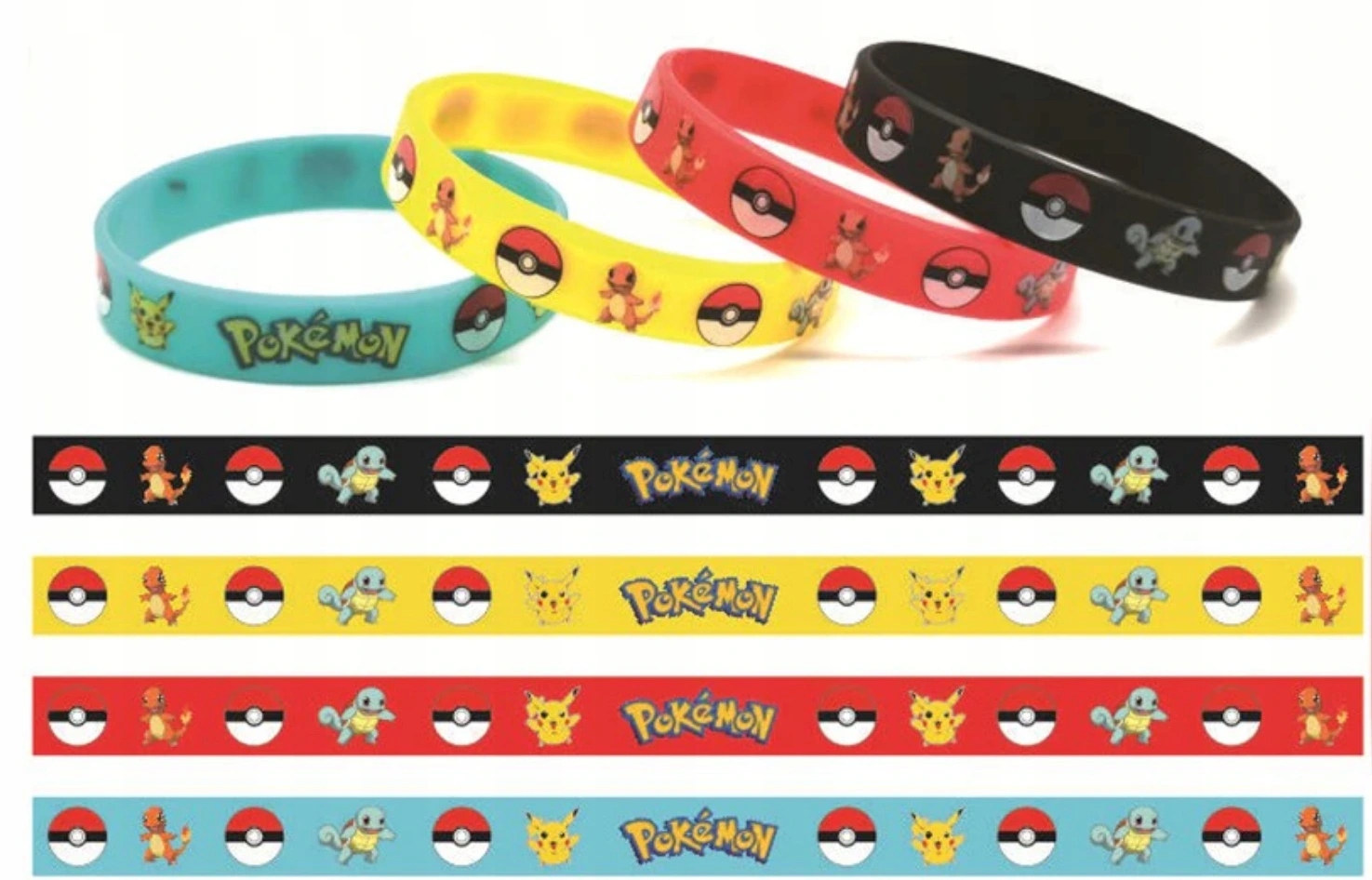 Opaska POKEMON GO BRANSOLETKA Silikonowa PIKACHU Na Rękę Kolory Wzory Kolor wielokolorowy