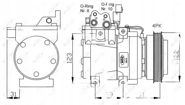 Компрессор кондиционера 32200G nrf