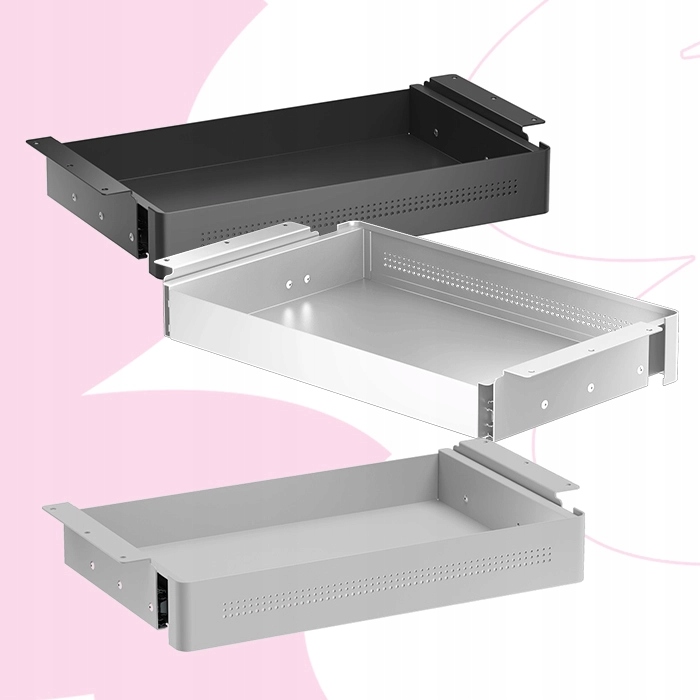 Szuflada podbiurkowa podblatowa Spacetronik 48x26 8kg czarna Głębokość mebla 26.6 cm