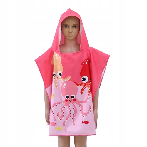 RĘCZNIK KĄPIELOWY PLAŻOWY PONCHO KAPTUREK BAWEŁNA