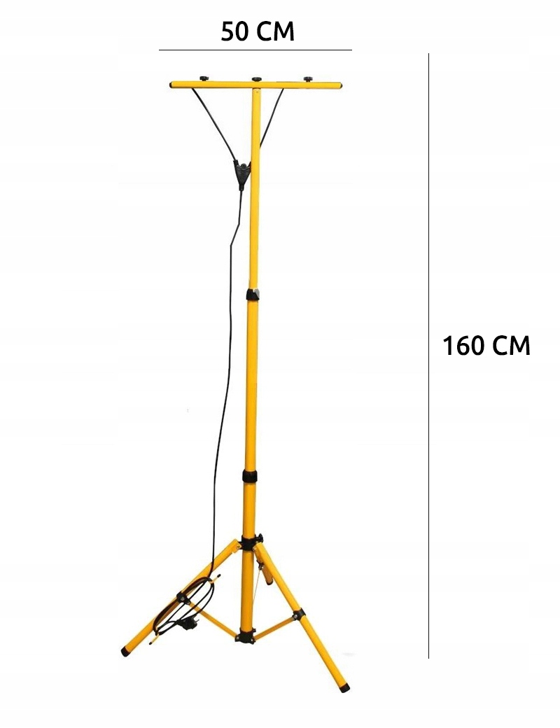 Halogen LED Statyw Budowlany Naświetlacz 2x50W LED + przewód + wtyczka Moc znamionowa 100 W