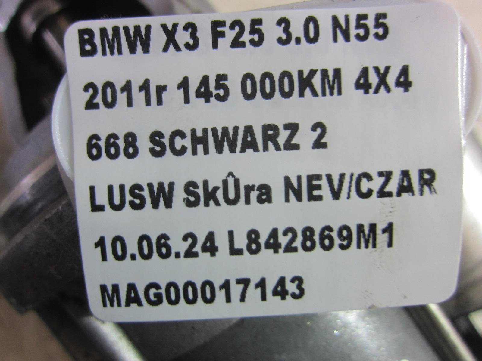 BMW X3 F25 N55 E81 E87 E90 E92 F31 E84 E70 E71 starter motora 7616500