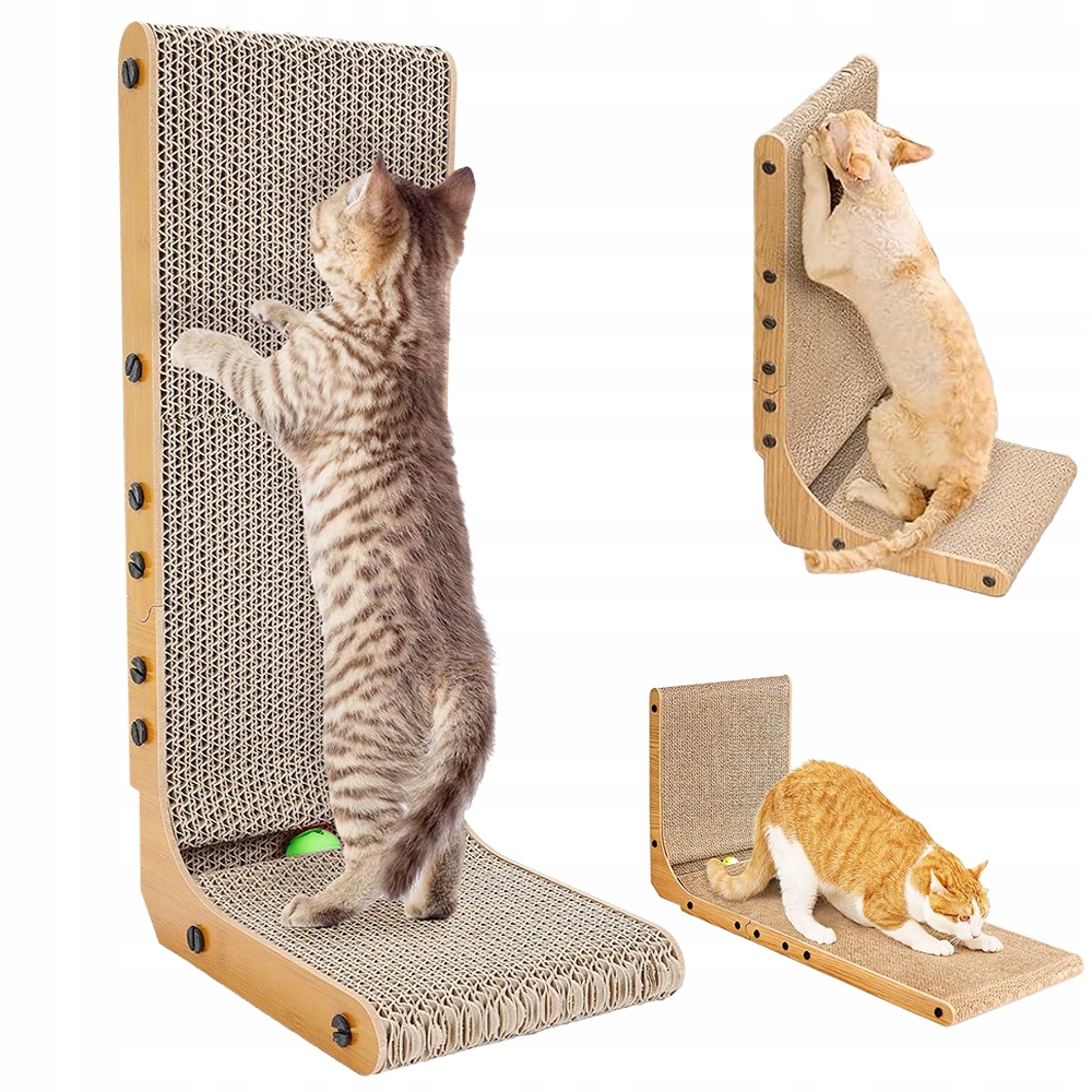 Škrabadlo Pro Kočky Typu L Z Ekologického Kartonu 68X42X28 CM S Míčkem