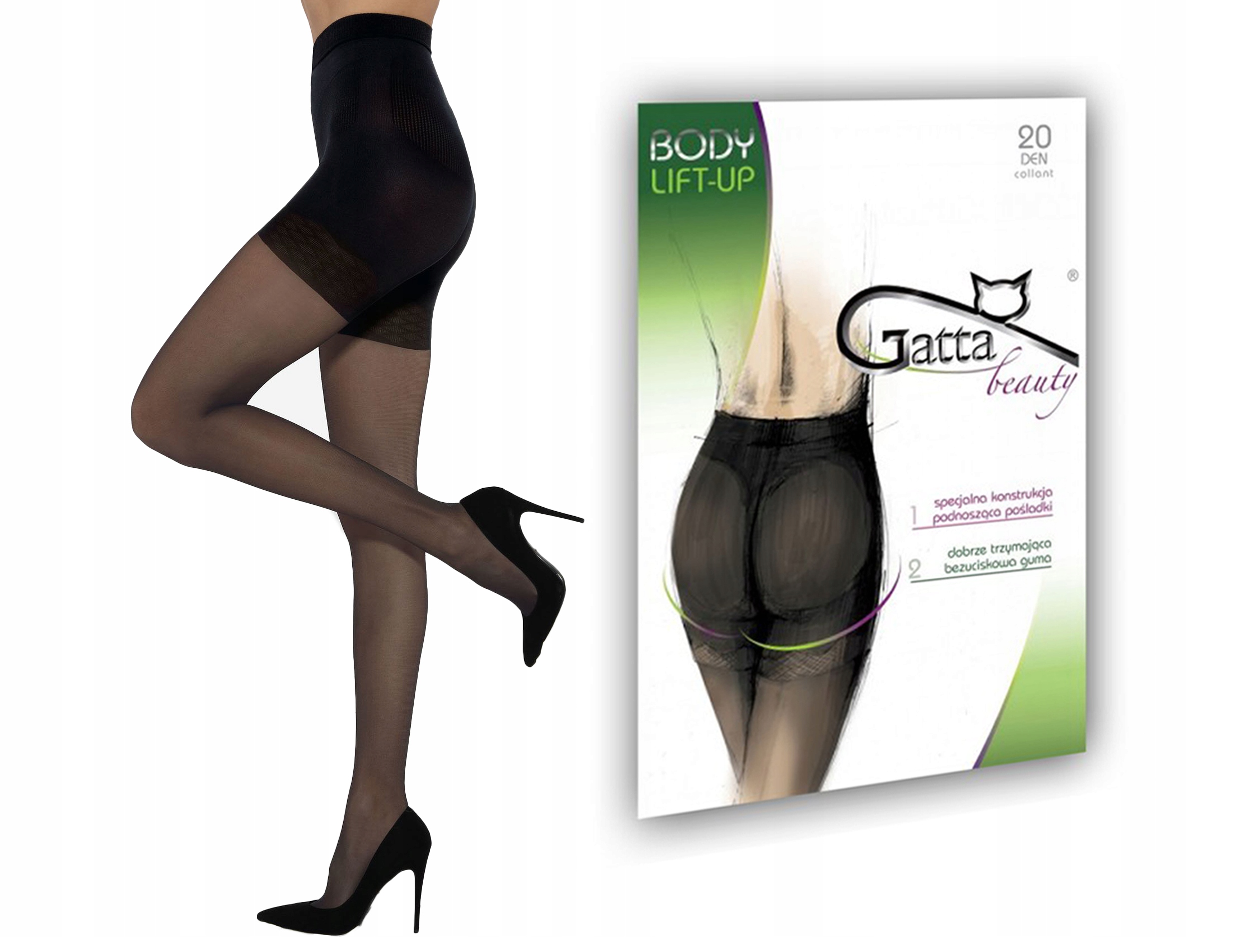 

Rajstopy Gatta Body Lift-Up, push up, nero, 2-S