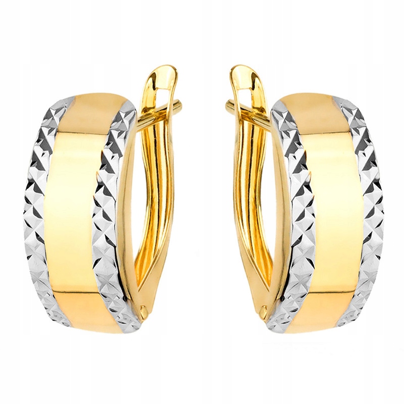 Zlaté Náušnice Anglické pr. 585 Diamantové 14k