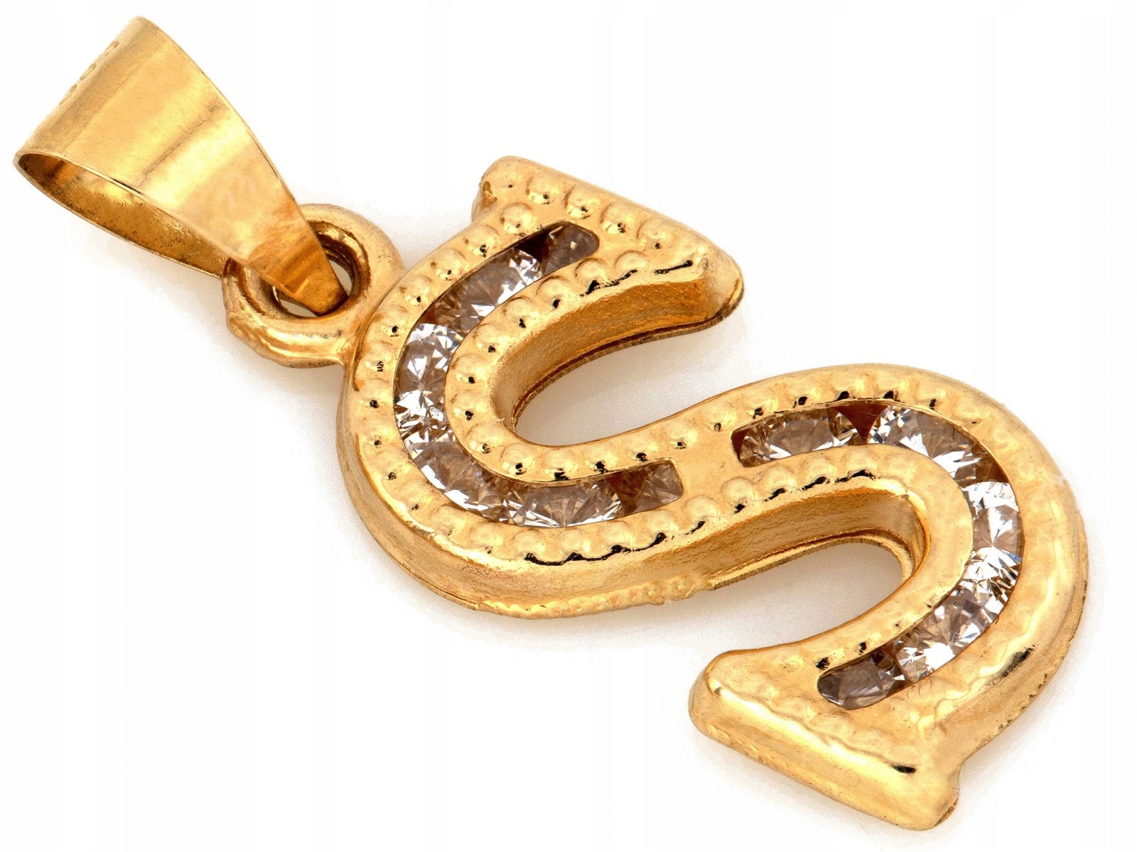 Zlatý přívěsek 585 písmeno S s zirkony 14k 0.89g pro ženy jako dárek