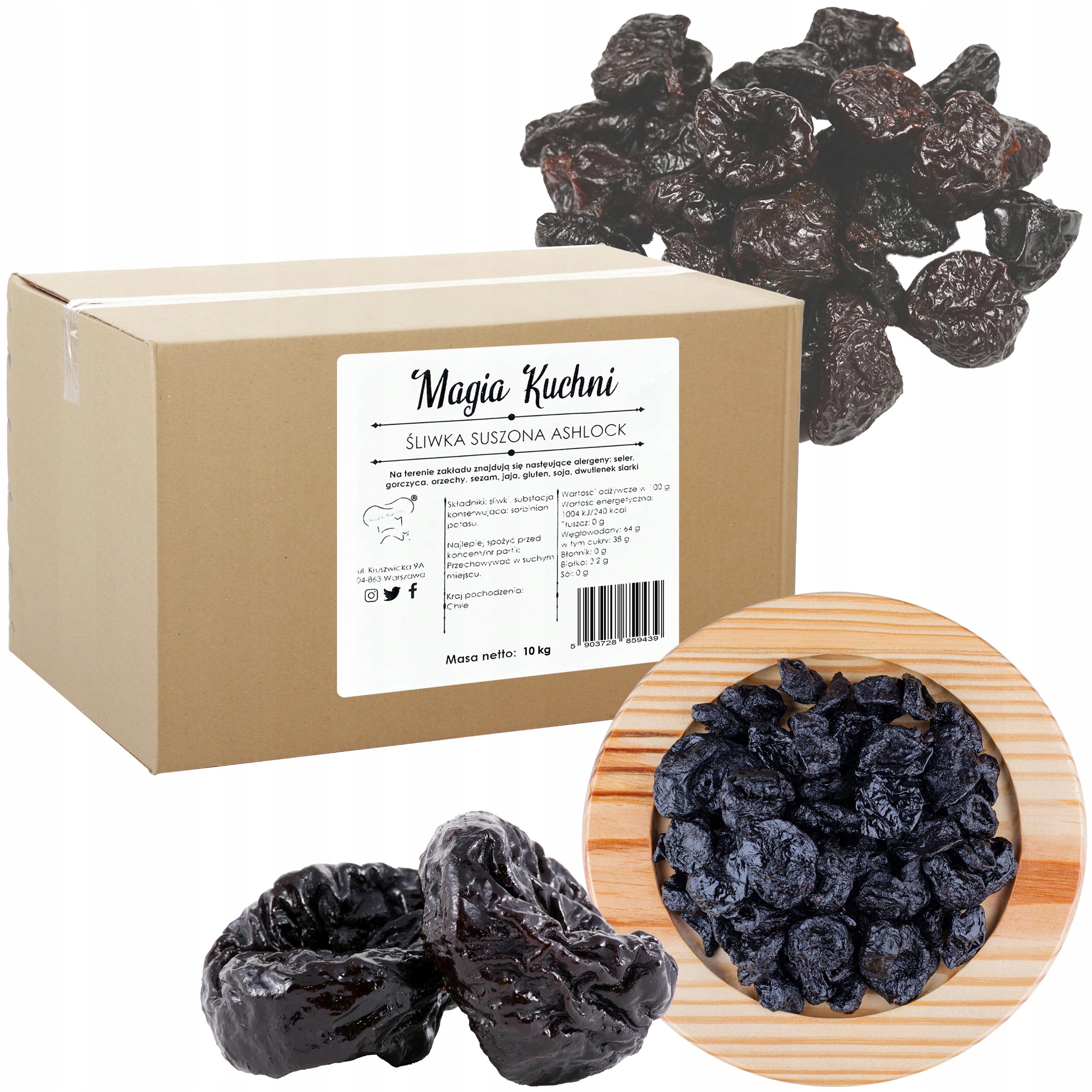 Levně Sušené Švestky Premium Ashlock 10 Kg Karton Velkoobchod