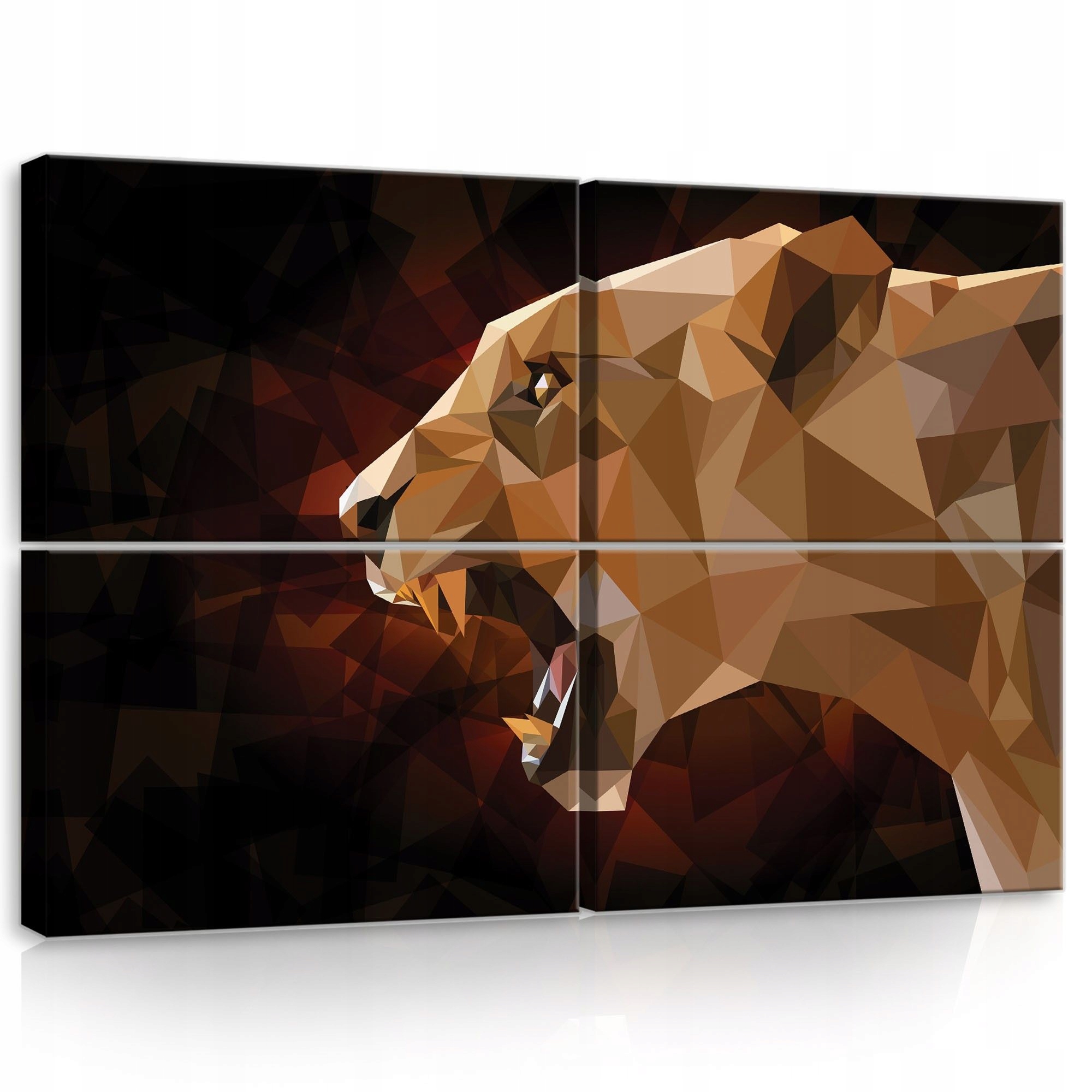 Obraz 120x80 Levica low poly polyptych umenie divoká príroda sila zviera