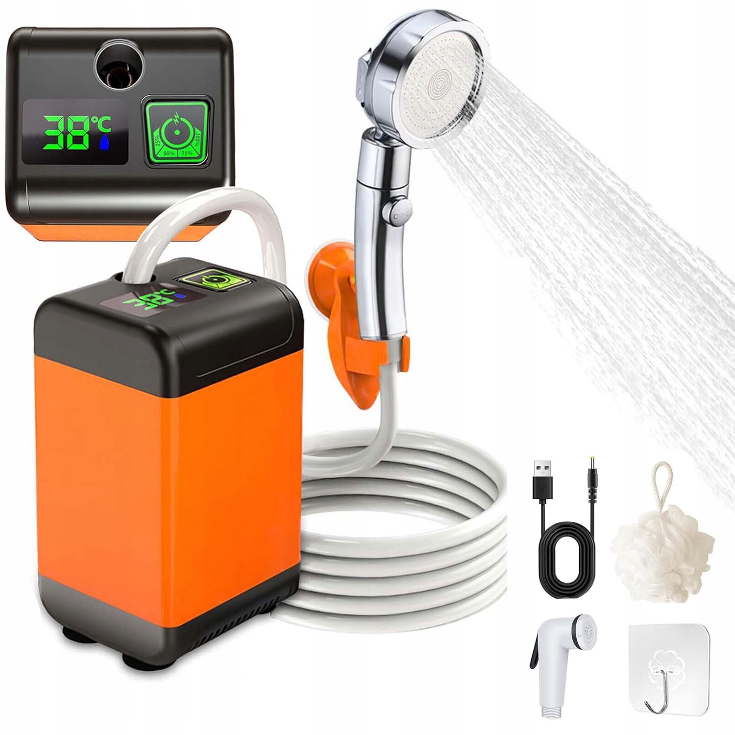 Turistická Kempingová Sprcha S Pumpou 6000MAH Přenosná Polní Pumpa