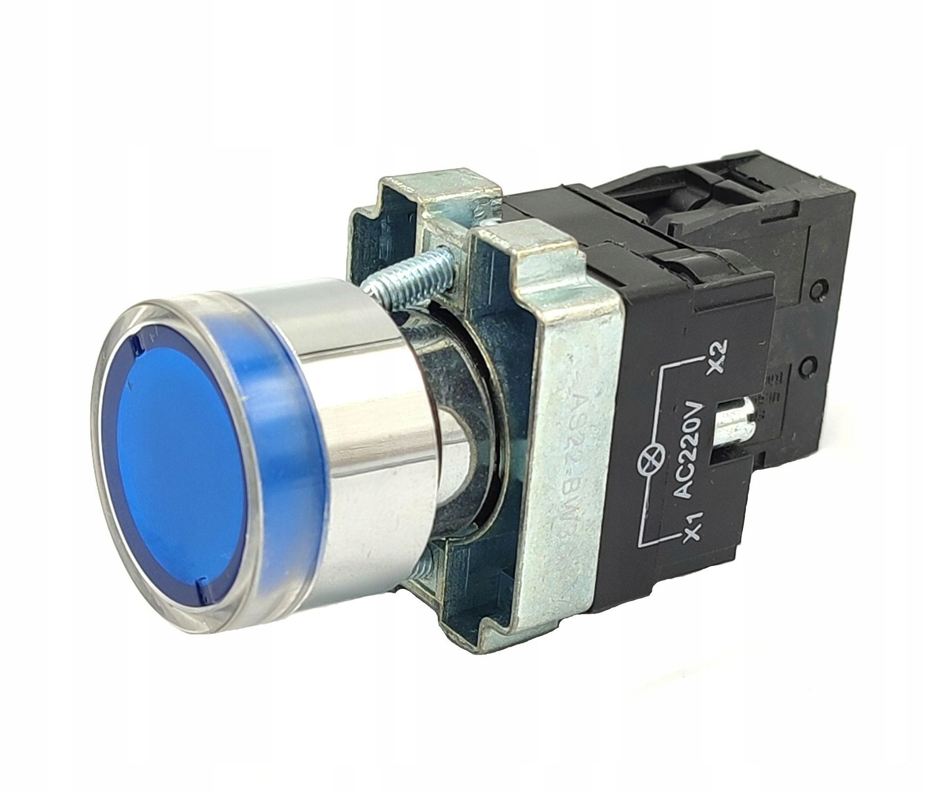 Przycisk sterowniczy AS22-BW3661 niebieski LED NO Producent Adelid