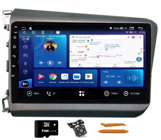 Rádio Android Navigácia Qled Carplay Lte 128GB Gps Dsp Honda CIVIC 9 12-15