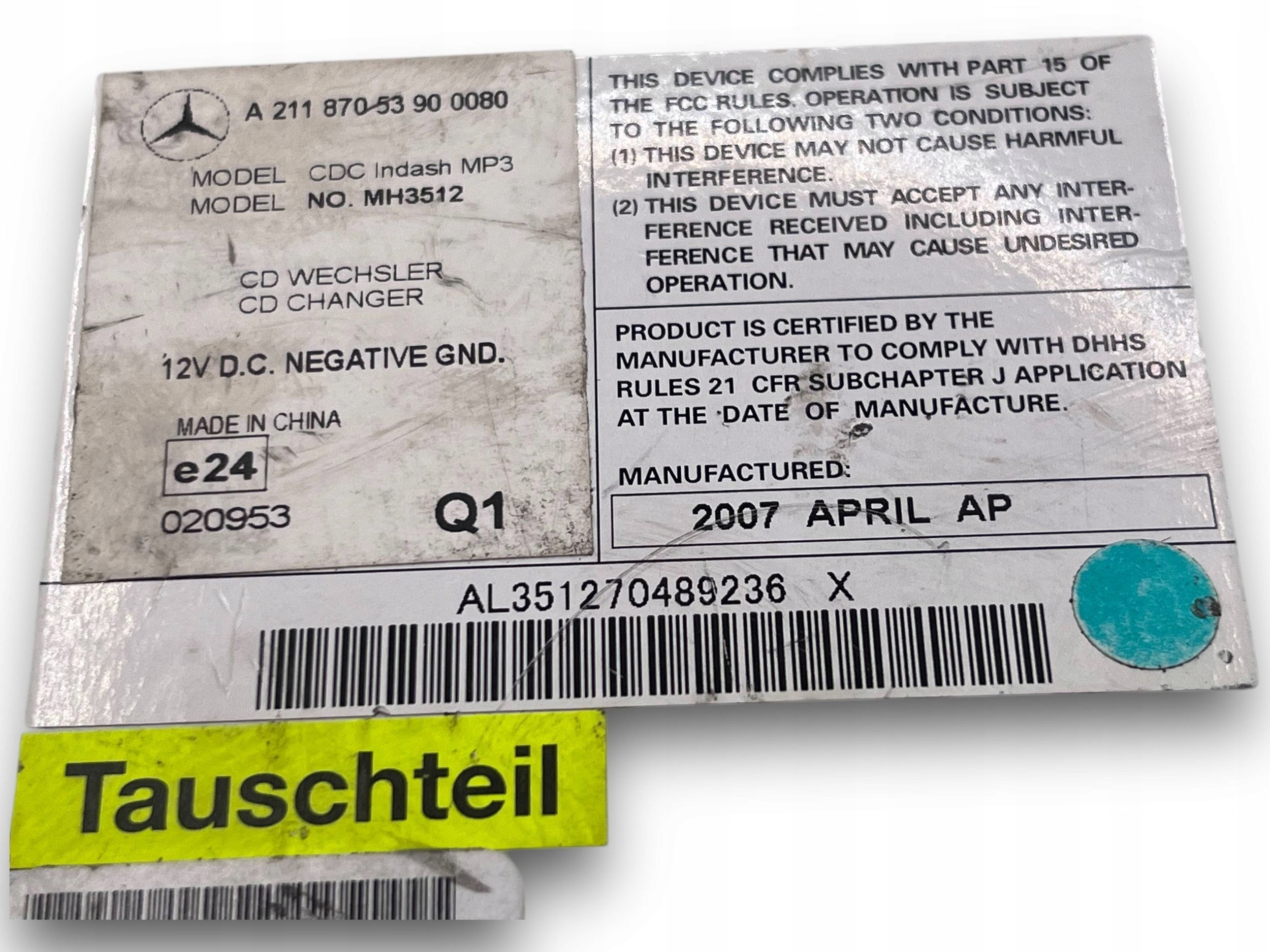 changer CD MERCEDES ML W164 A2118705390 $J