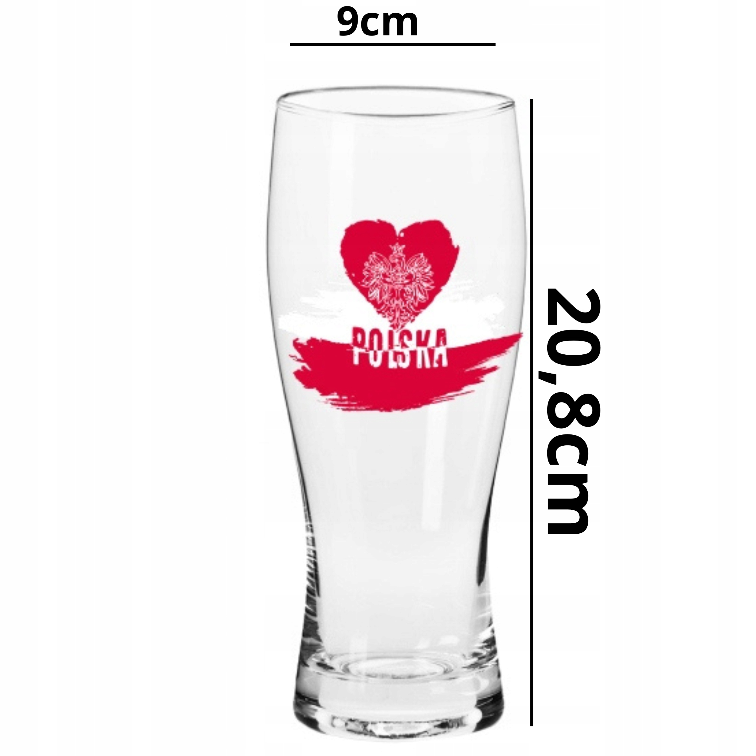 Szklanka do piwa 500ml Polska orzel godlo flaga serce pamiatka