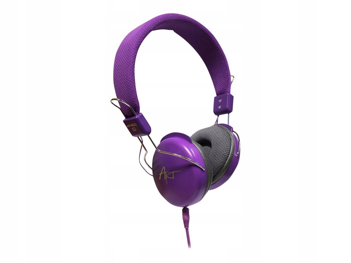 Art Sla AP-60MC Art Słuchawki Stereo z mikrofonem AP-60MC fioletowe