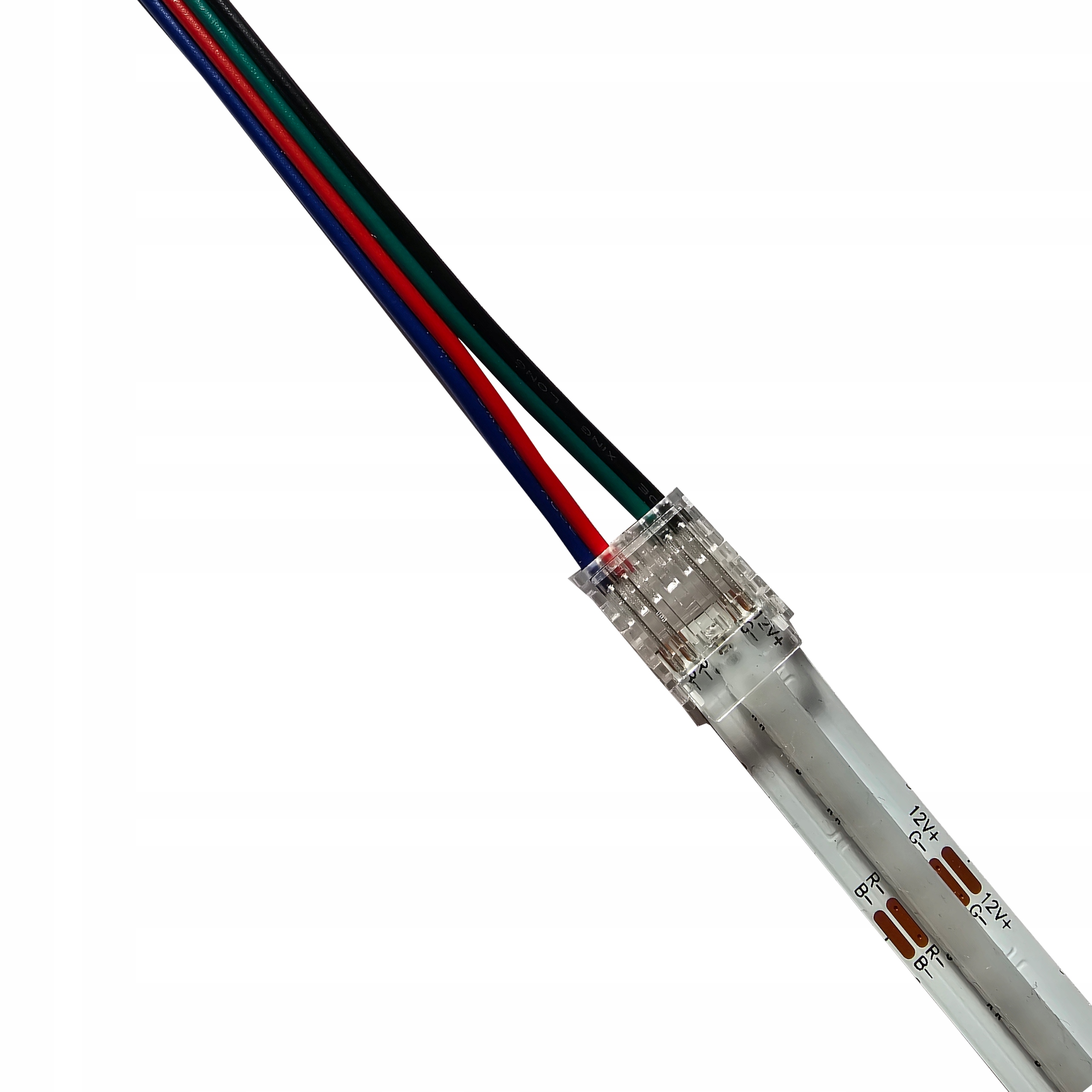 ZŁĄCZKA DO TAŚM LED COB RGB 10mm KĄTOWA NAROŻNA DWUSTRONNA NEON CLIPS Typ złączka