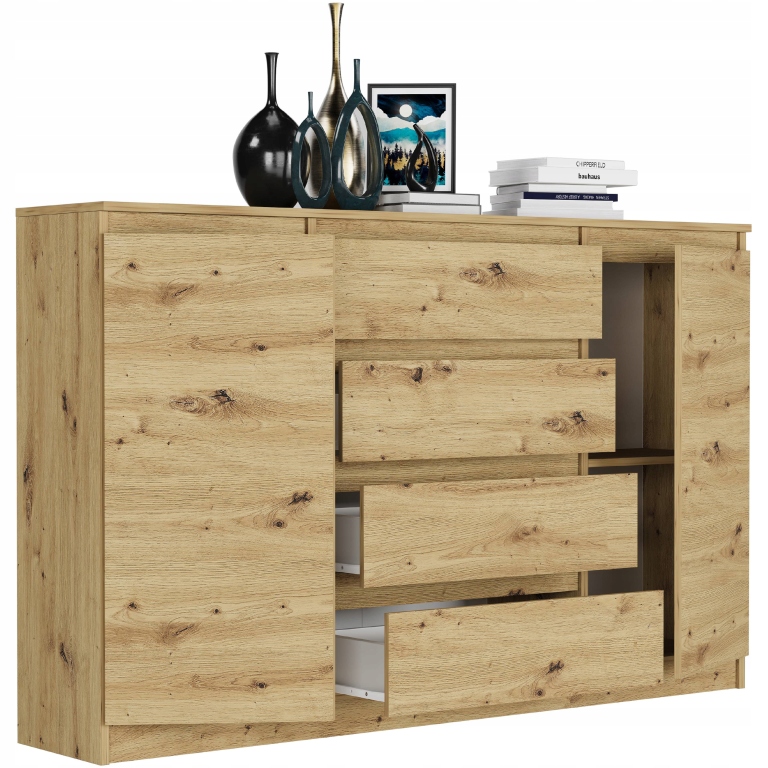 Modna KOMODA 160 SZAFKA 4 SZ. 3 PÓŁKI ARTISAN R160S4