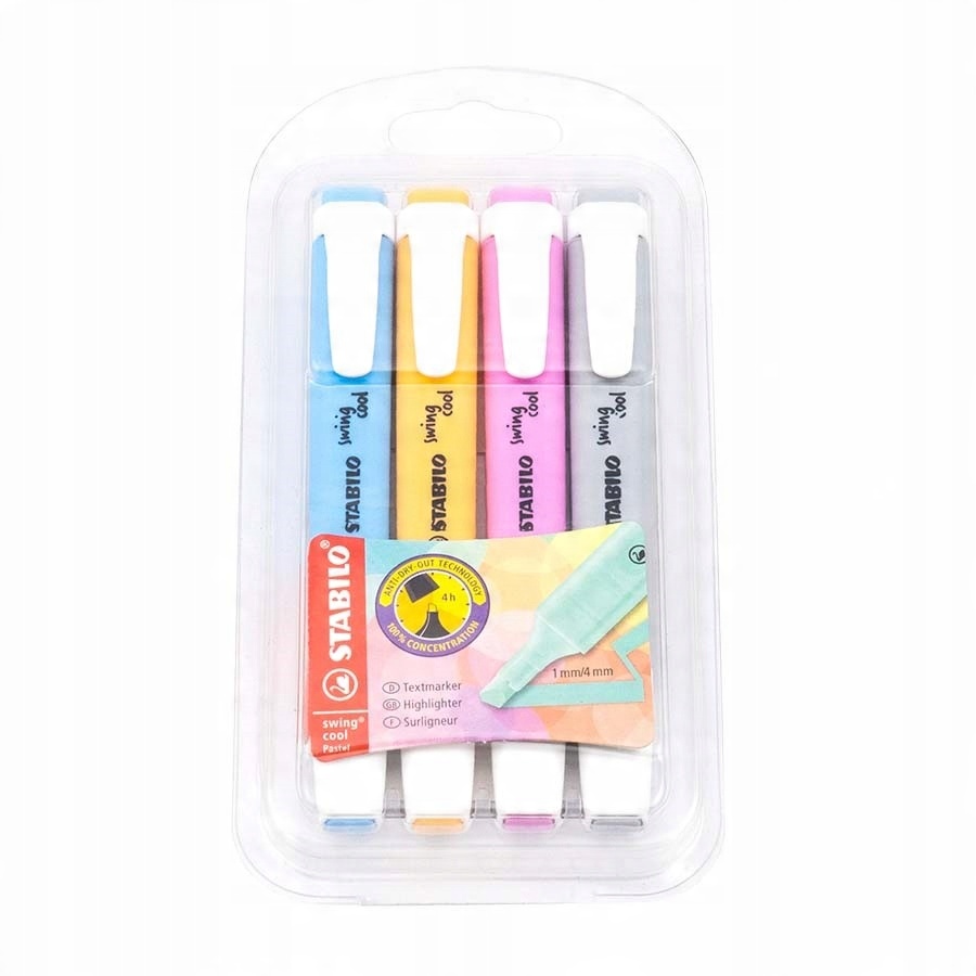 

Zestaw Zakreślacz Stabilo Swing 4szt Kolor pastel