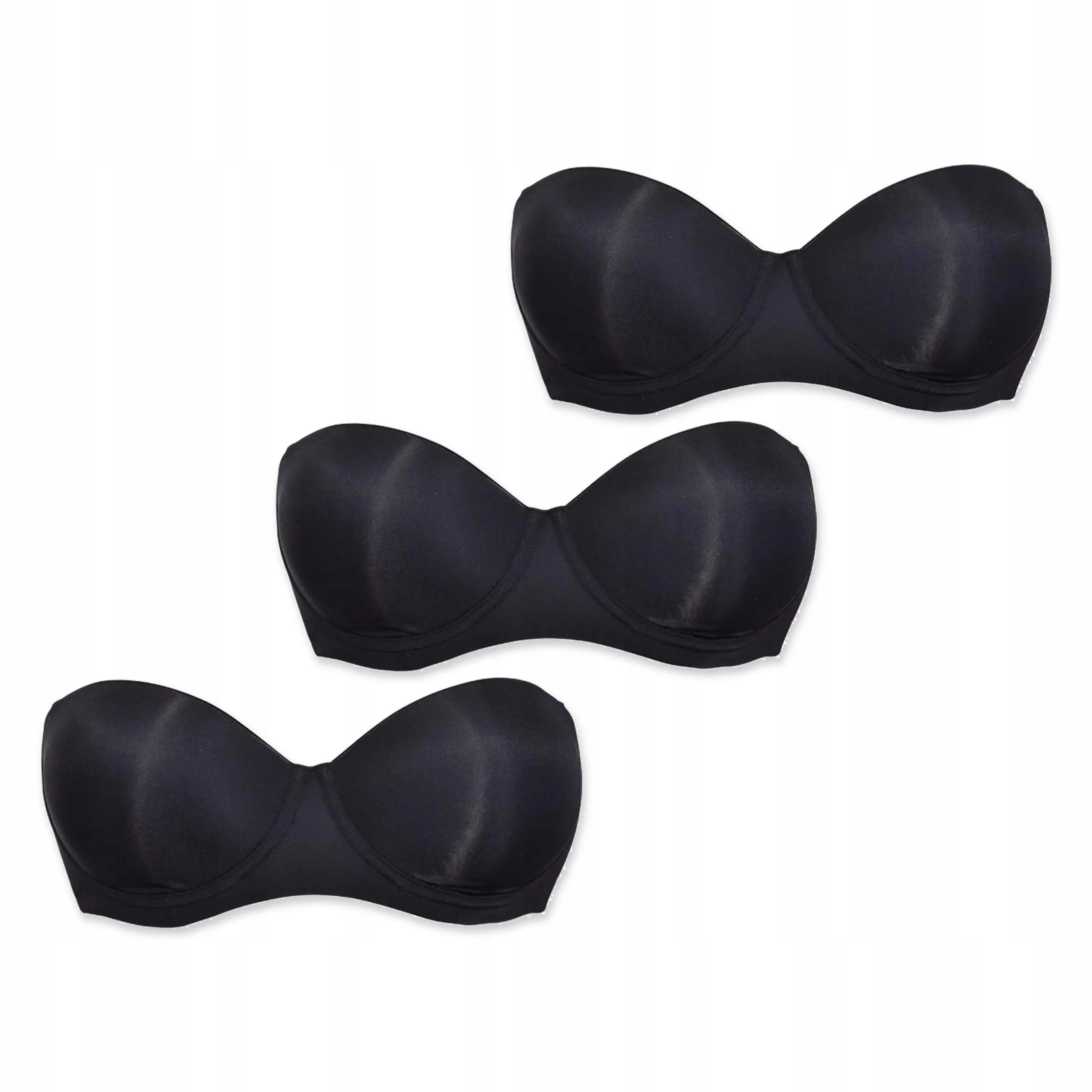 3x Podprsenka bardotka bandeau Sielei Plus 2550 černá 80D