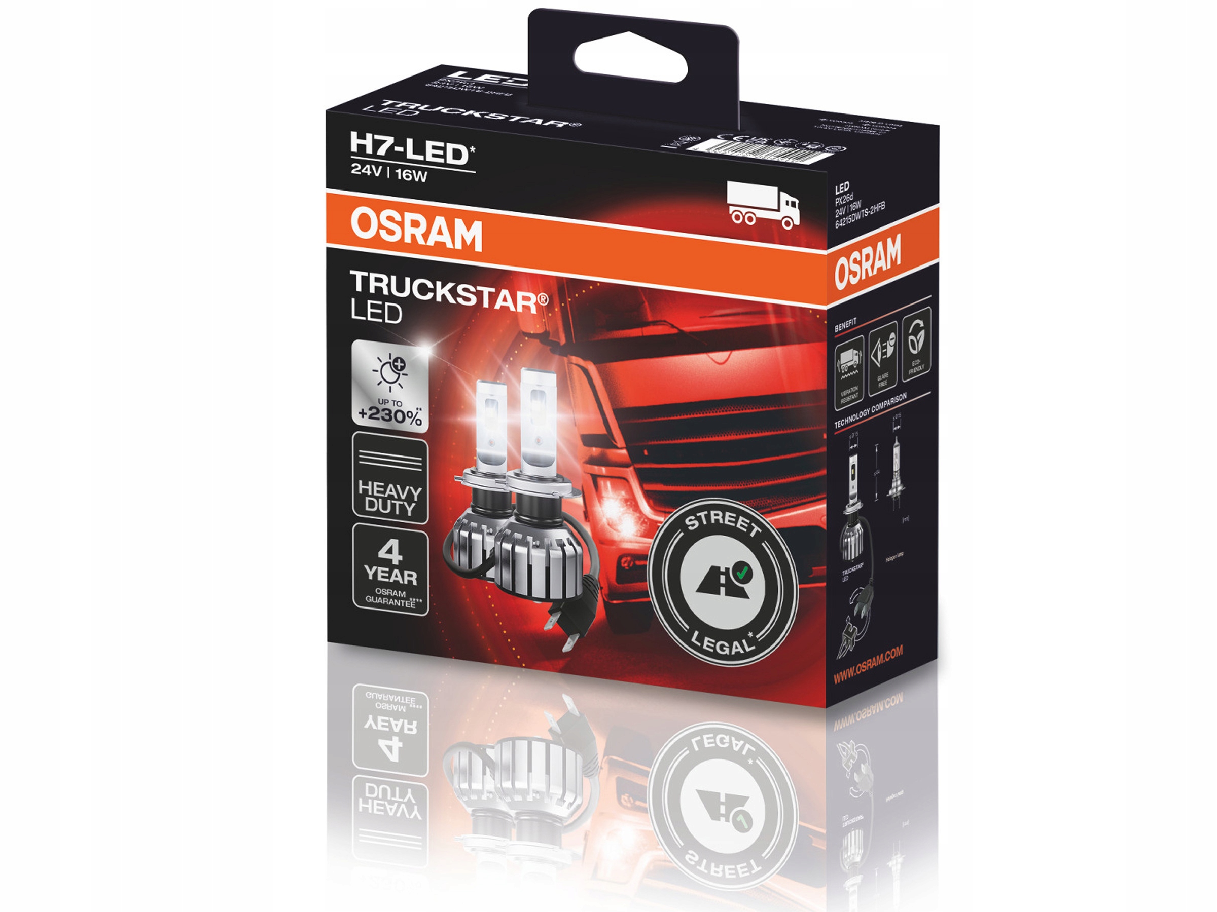 Osram Led Žiarovky Truckstar H7 Led PX26D 16W 24V 2 Kusy