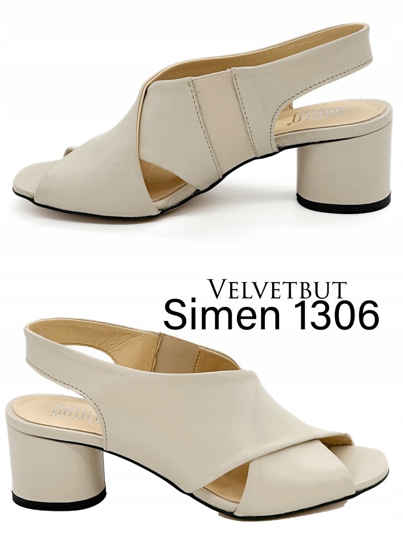 Dámské béžové kožené sandály Simen 1306 35