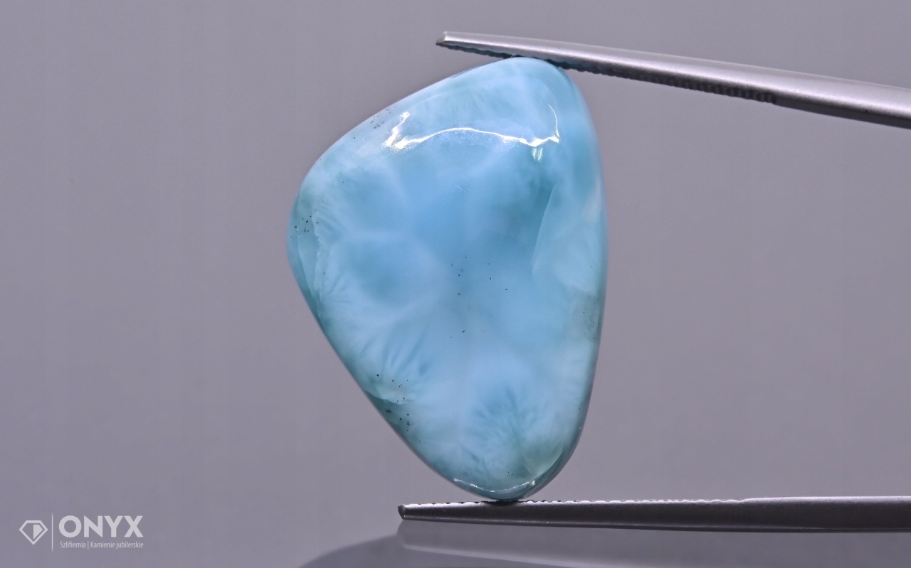Larimar kabošon nepravidelný 25x19 mm