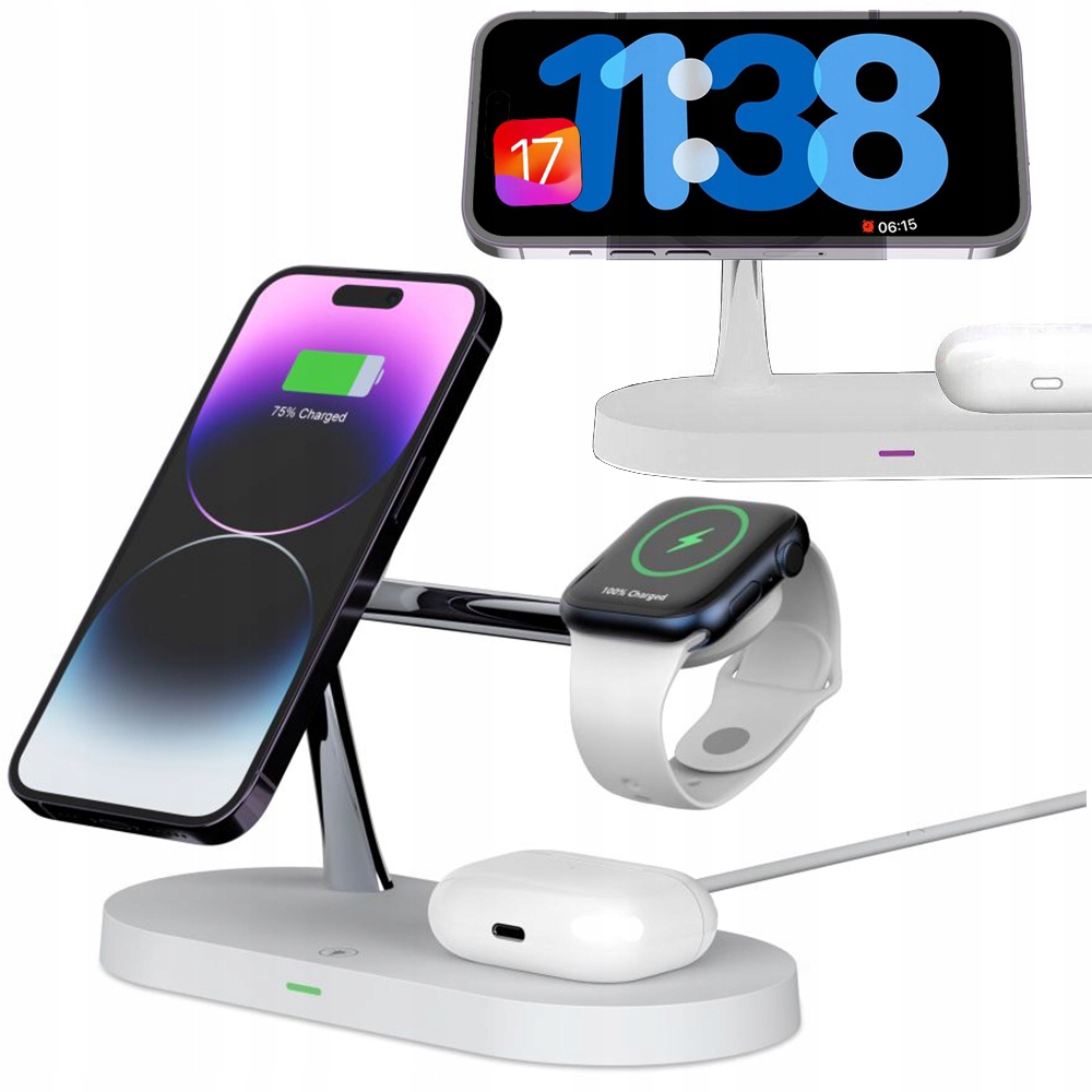 Ładowarka Do Magsafe Na Iphone 12 13 14 15 Airpods Watch Standby Mode