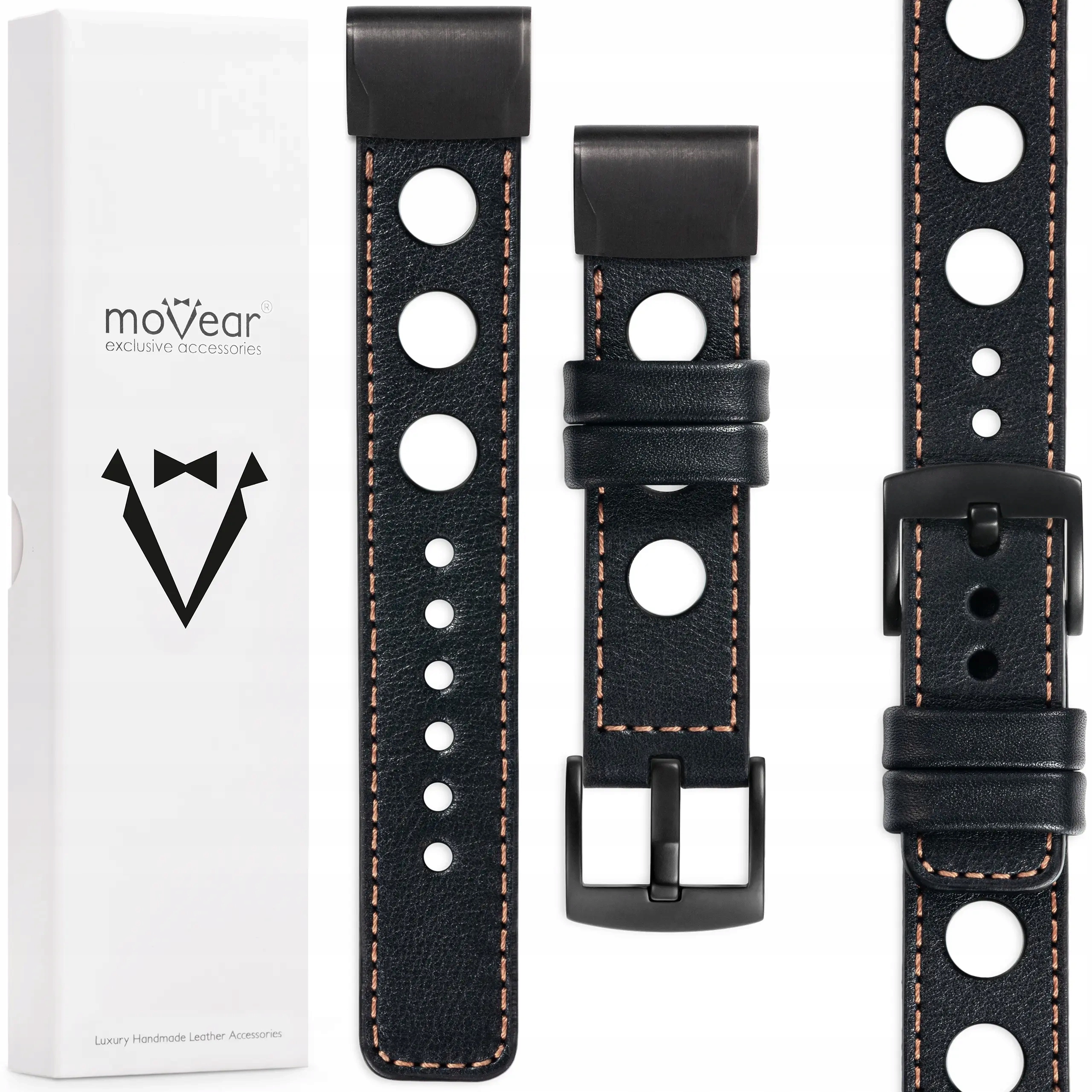 Pásek pro Garmin Fenix 8 7 6 5 Epix kožený QuickFit 22 mm, ruční výroba