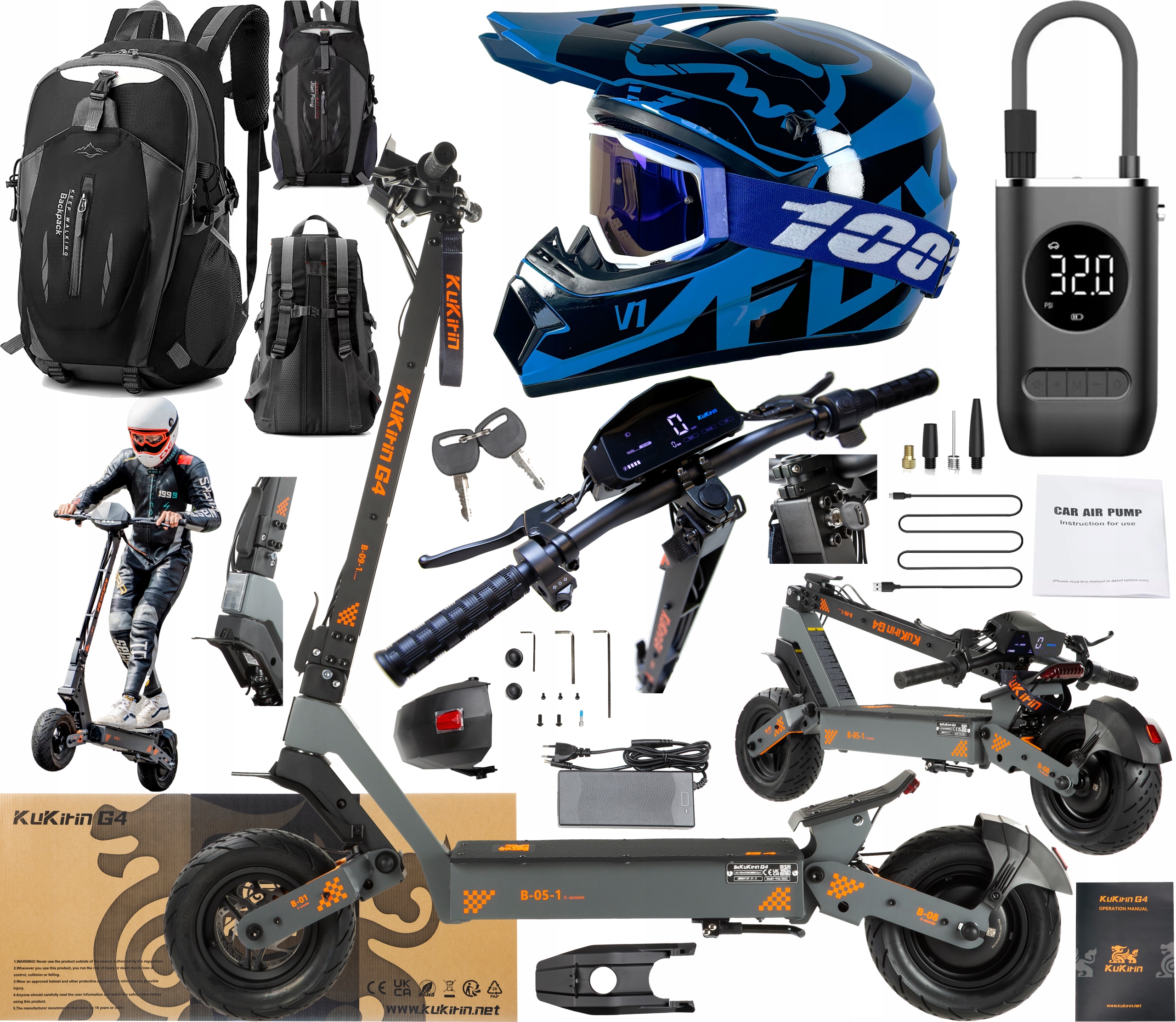 2026 Kukirin G4 Elektrická vozidla 2000W 70KM/H 60V 20AH 75KM 11" +Dárek