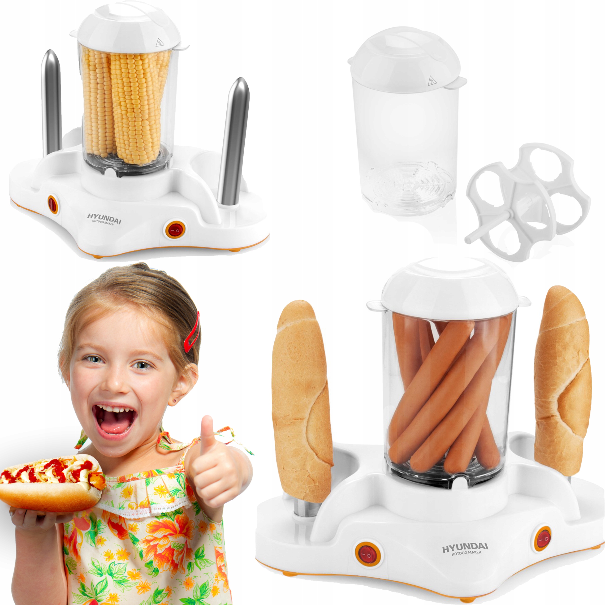 Opékač Hot Dogů Parní Vařič Vařič Vajec 6 Vajec 3v1 Na 2 Rohlíky 12 Párků