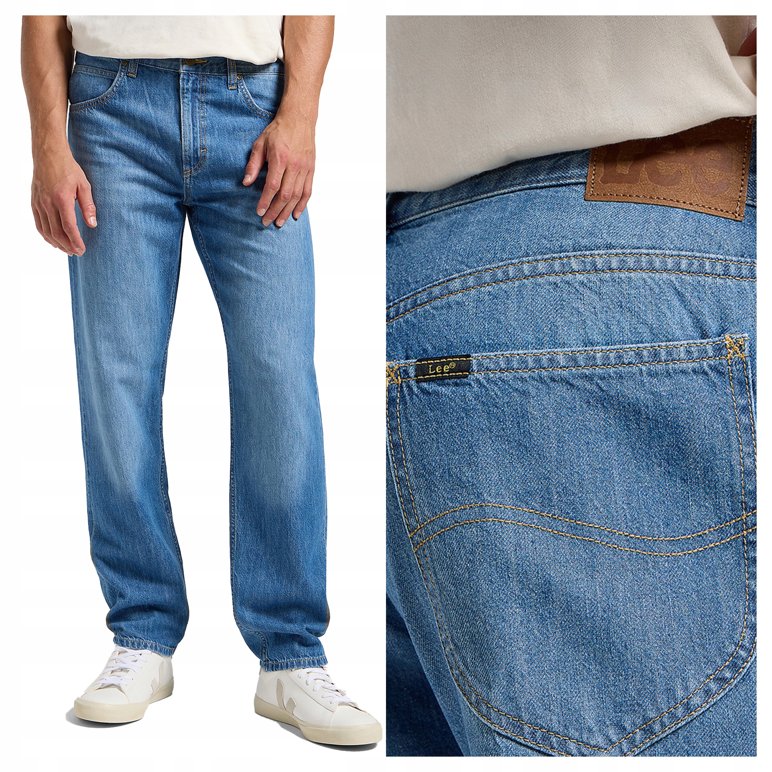 Pánské džínové kalhoty Lee Oscar Loose Fit Zúžené modré W33 L32