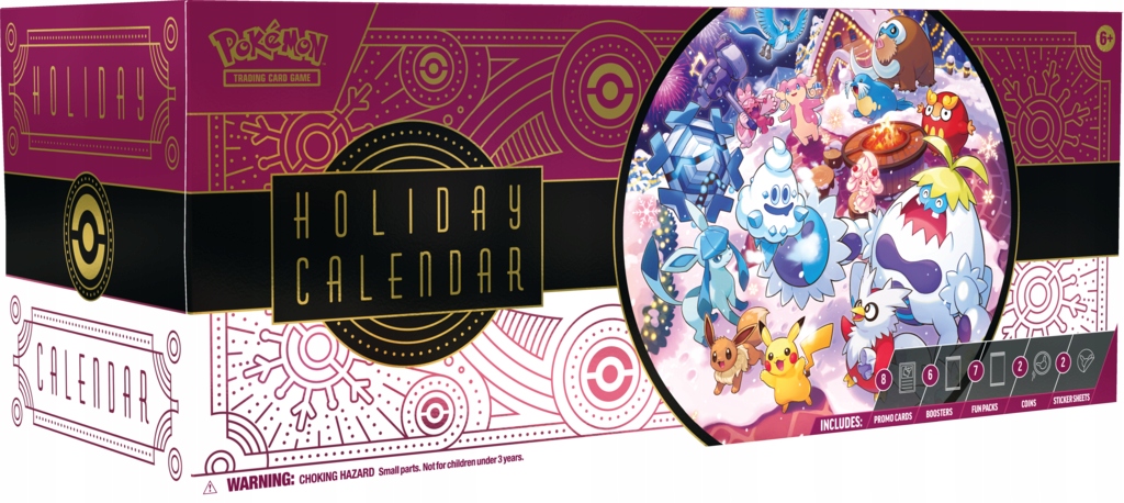 Адвент-календарь Pokemon TCG Holiday Calendar 2025, коллекционные карты, бустеры и промо-карты