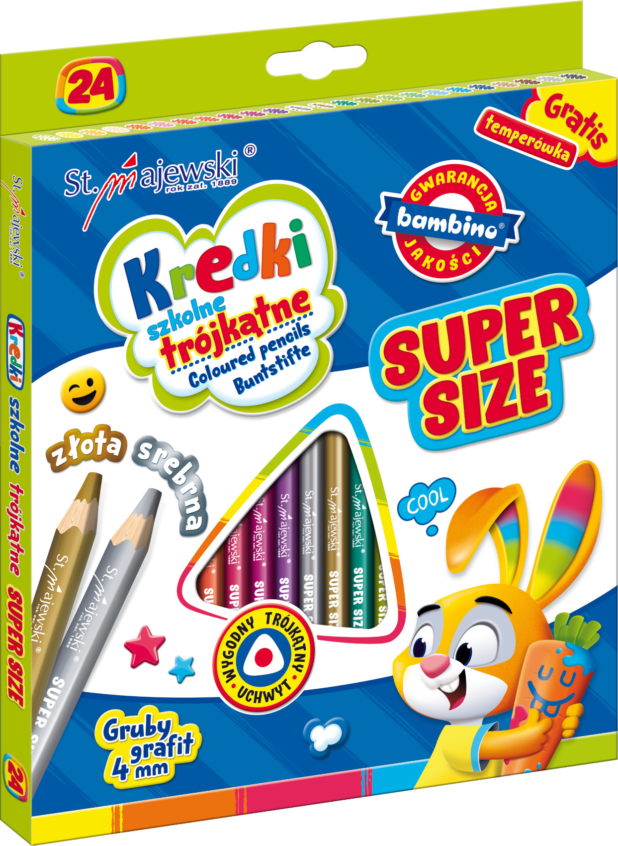 kredki trójkątne 24kol. BAMBINO | 2676 — 13