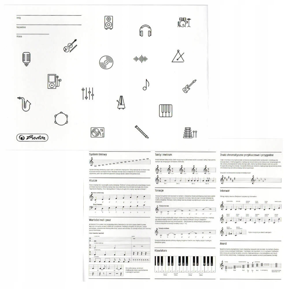 Zeszyt do nut muzyki A5 16 kartek HERLITZ EAN (GTIN) 5901389583496