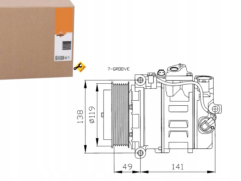 NRF32215 Kompresor Klimatizace Db W203 7SEU17/DCS Asistent řidiče #33