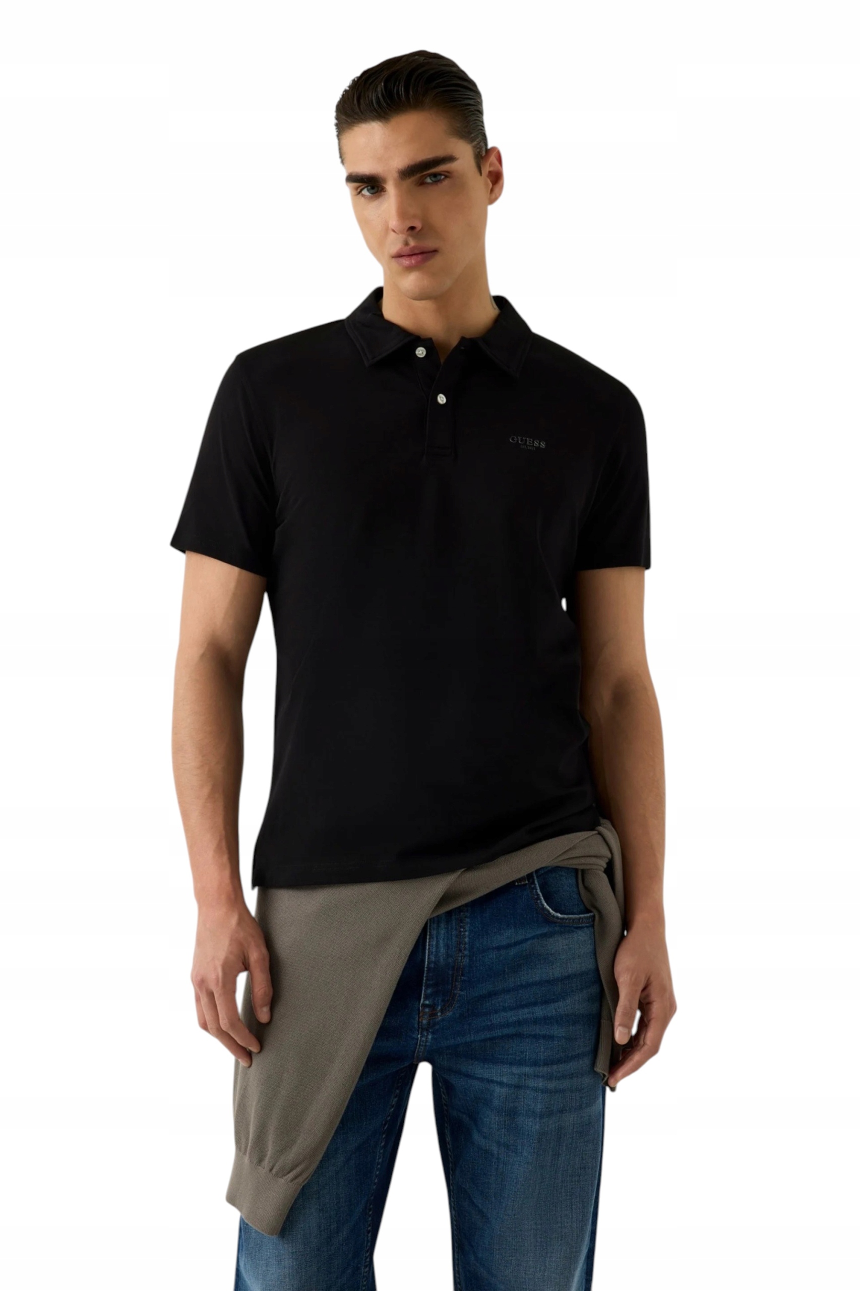 Guess polokošile tričko halenka krátký rukáv černá Slim Fit pánská XXL