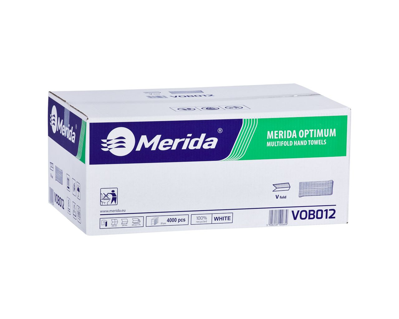Levně Merida VOB012 Papírové ručníky Optimum, bílé, jednovrstvé, 4000 ks