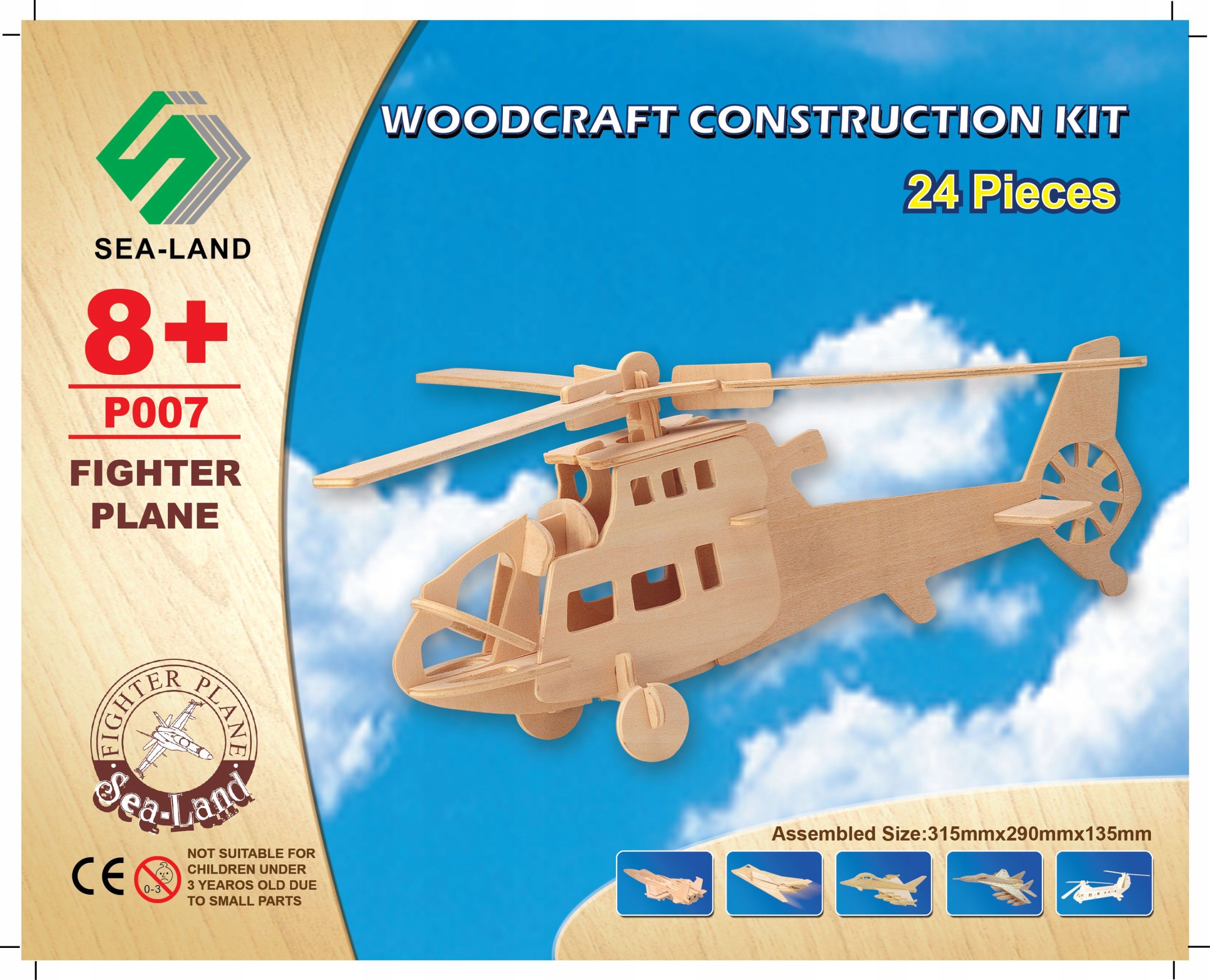 PUZZLE DREWNIANE 3D HELIKOPTER ŚMIGŁOWIEC WOJSKOWY Kolekcja składanki drewniane 3D