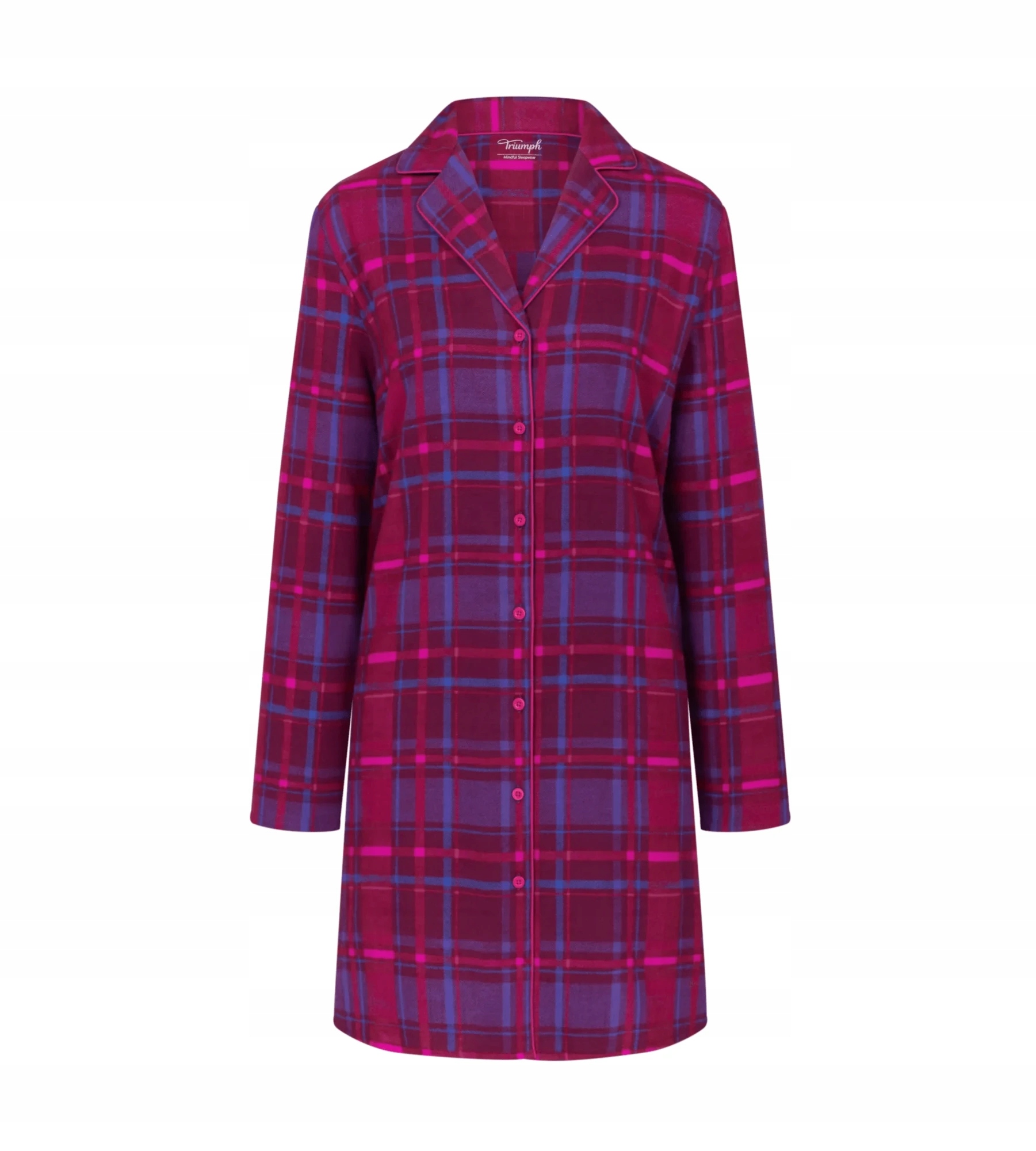 Košile Noční Dámská s dlouhým rukávem rozepínací Boyfriend Ndw 01 X Růžová 0035