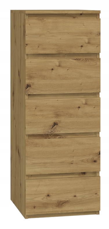 NOWOCZESNA KOMODA 40CM SZUFLADY SZAFKA SŁUPEK DĄB