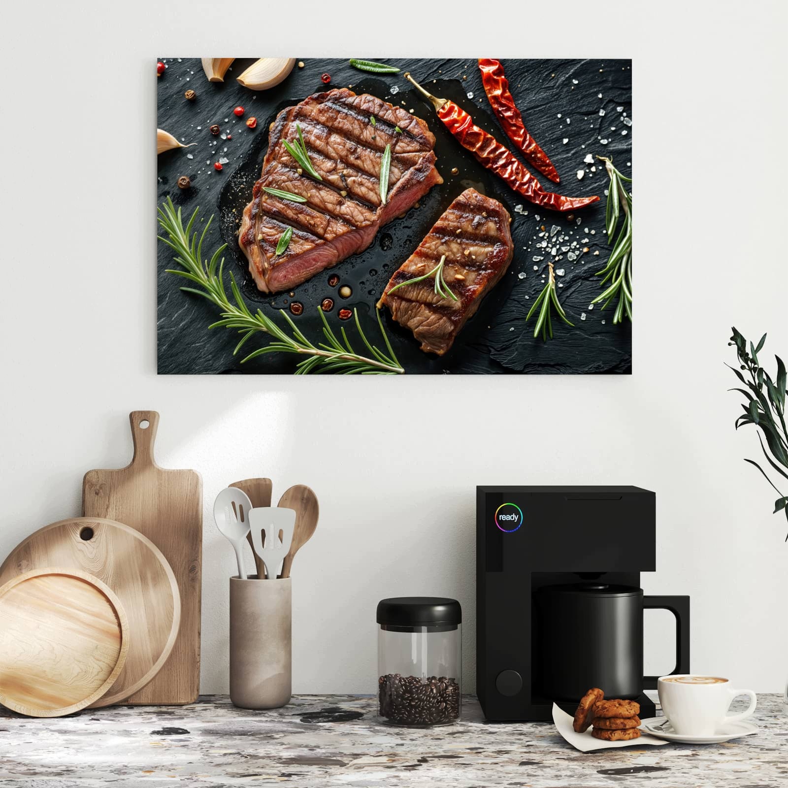 Magnetická tabule Šťavnaté Steak s rozmarýnem 60 × 40 cm