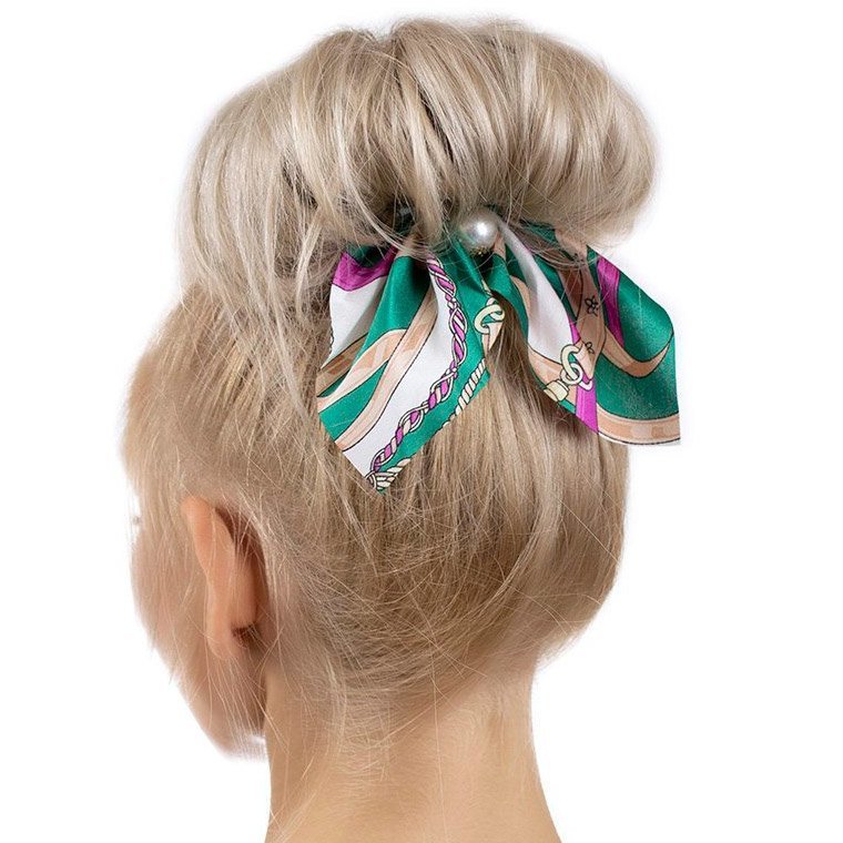 

Gumka Do Włosów apaszka Scrunchie perła Frotka