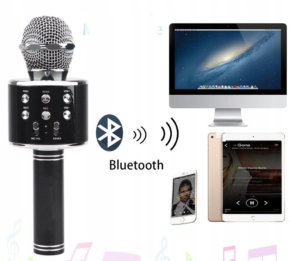MIKROFON BEZPRZEWODOWY KARAOKE BLUETOOTH GŁOŚNIK Model Handheld