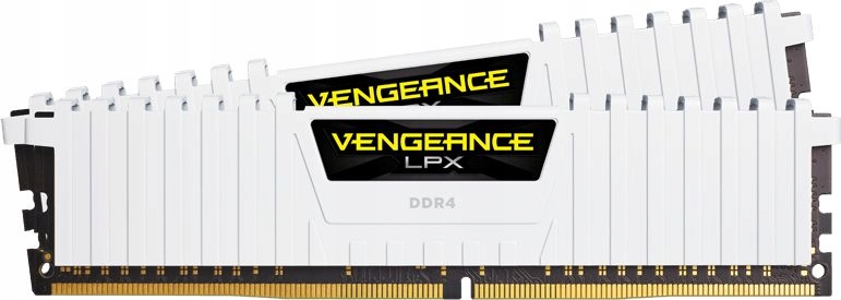 CORSAIR DDR4, 3200MHz 32GB 2x16GB Dimm, Dual Rank, 16-20-20-38, XMP 2.0, Vengeance LPX White Heatspreader, Black PCB, 1.35V — 2