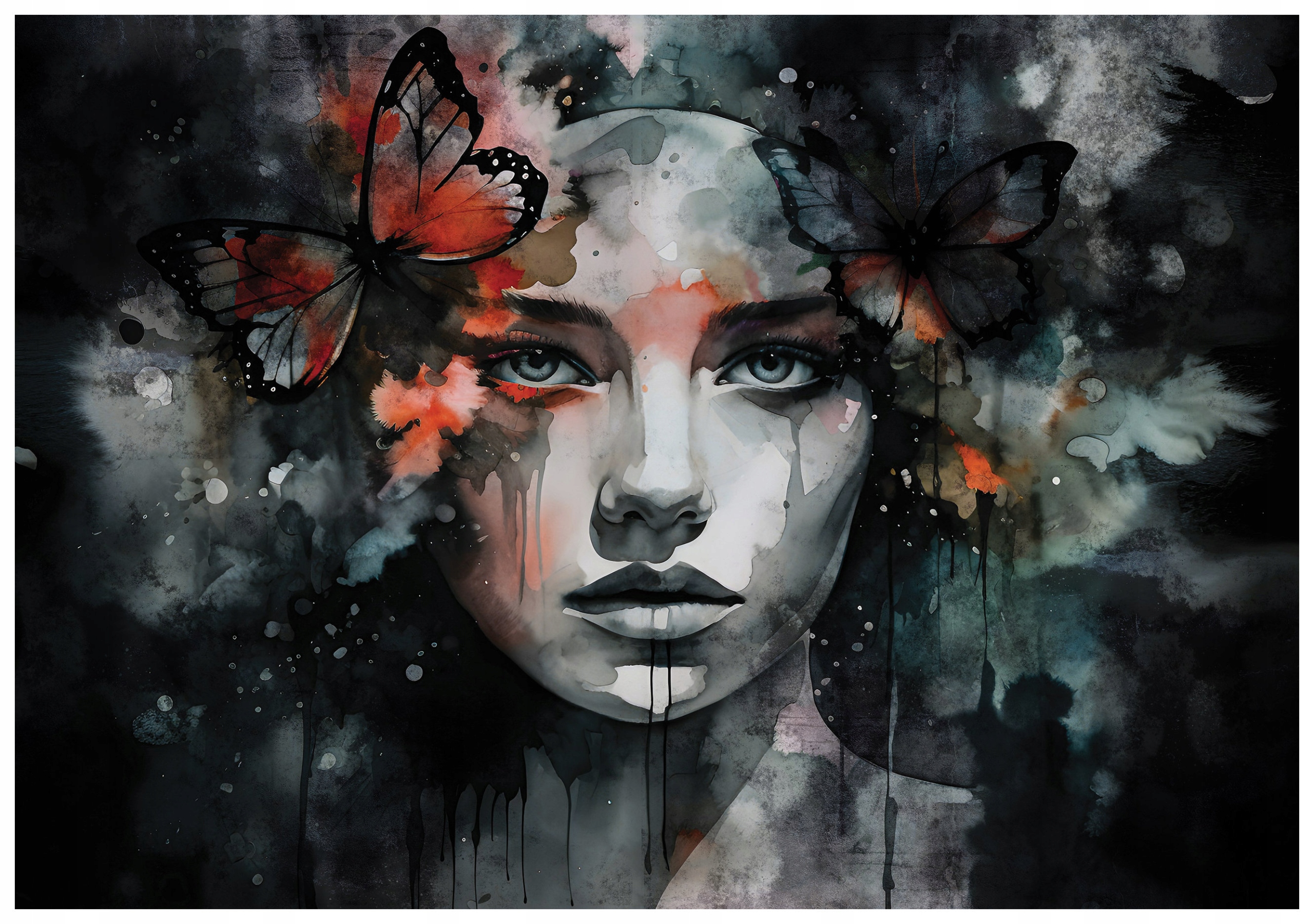 Fototapeta Akvarel Motýl Abstrakce Melancholie Tmavé pozadí 416x254 lepidlo