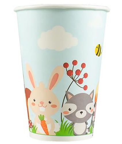 KUBECZKI PAPIEROWE JEDNORAZOWE URODZINY ZWIERZĘTA