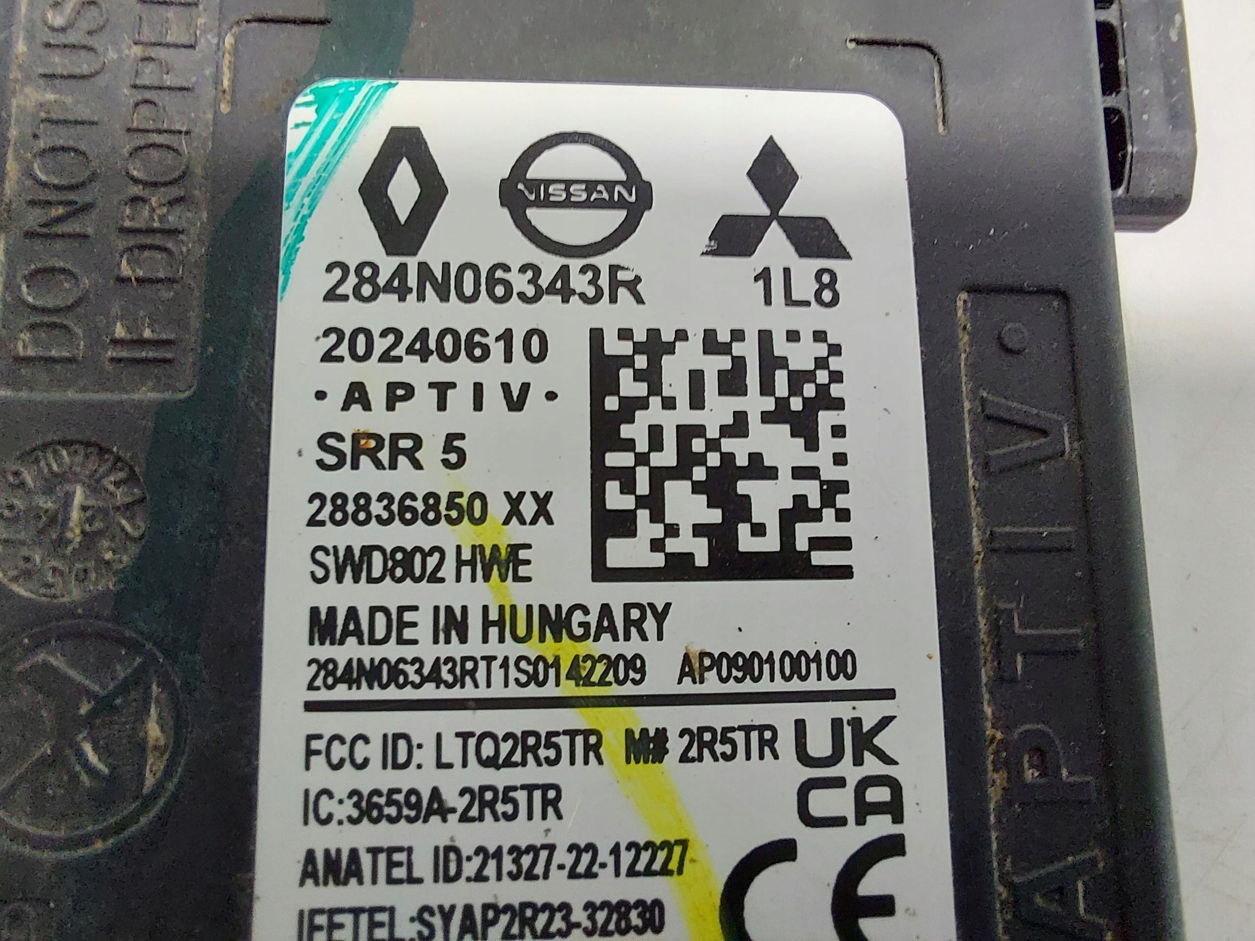 RENAULT Scenic E-Tech V 5 Radar Sensor martwego pola heck 284N06343R