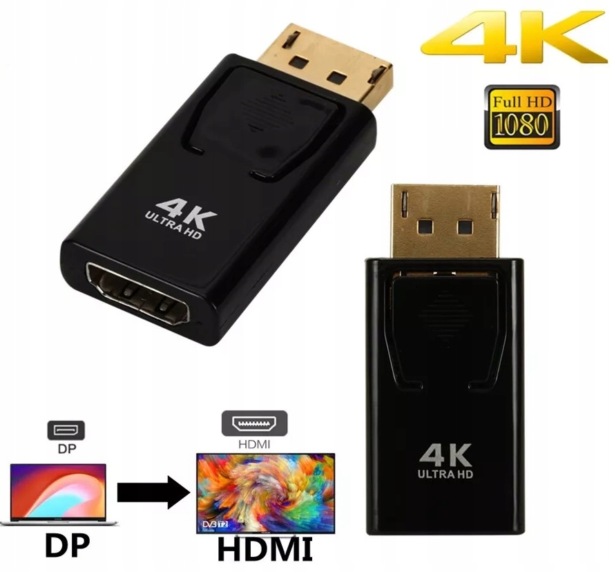 ADAPTER DISPLAY PORT DP DISPLAYPORT DO HDMI 4K Marka Inna