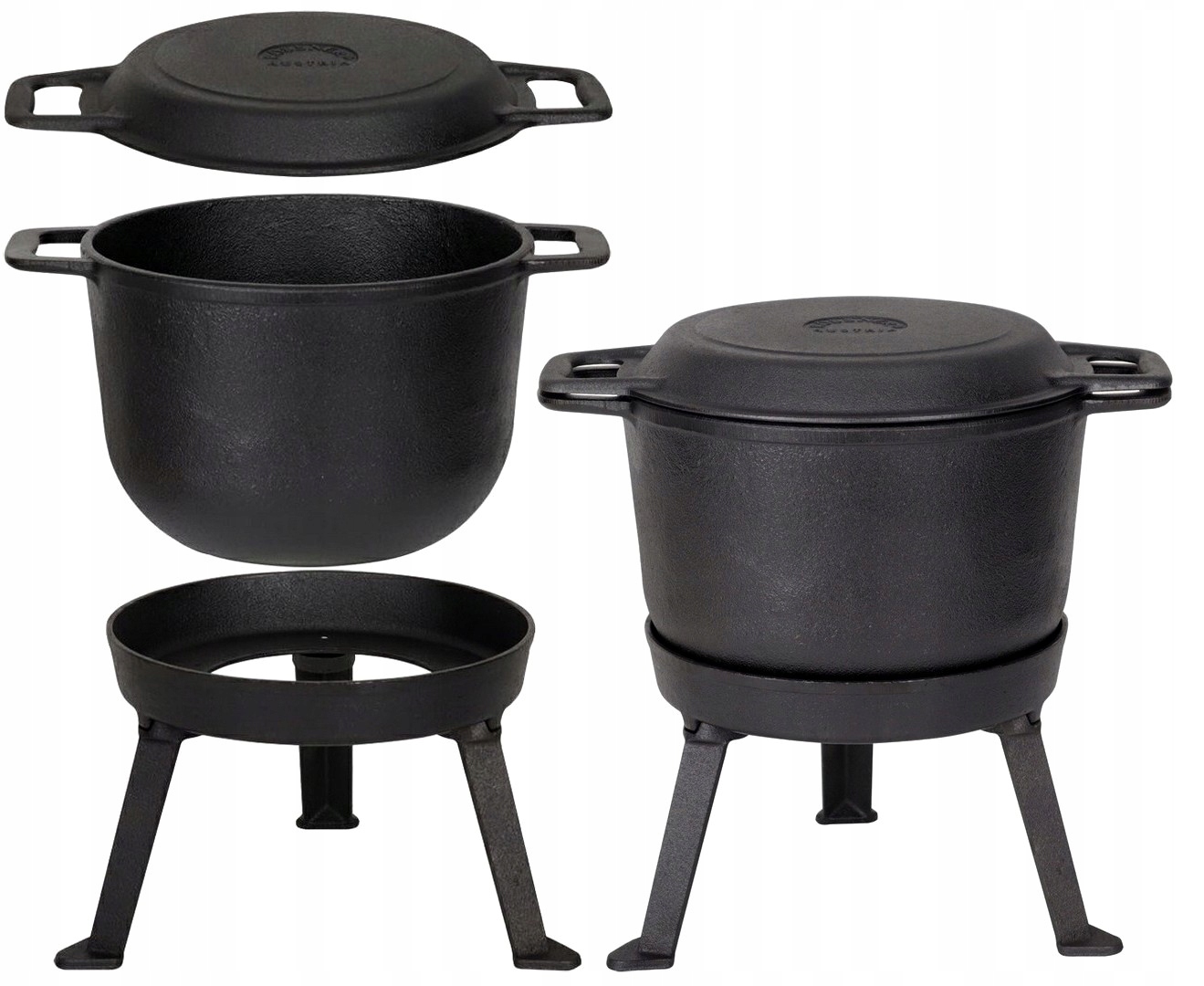 Kociołek Żeliwny 8 L Garnek Myśliwski Węgierski na Pieczonki Ognisko Grill