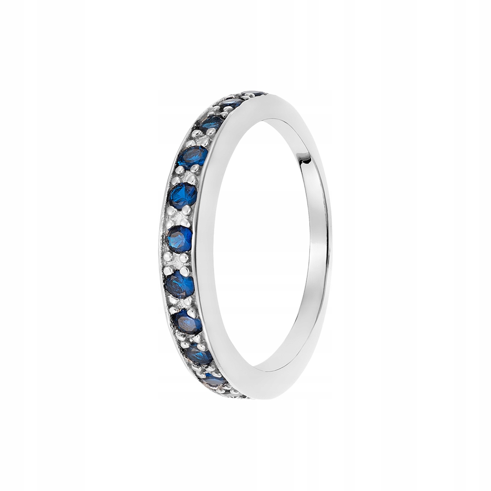 Pierścionek srebrny niebieskie cyrkonie 13 Sadva